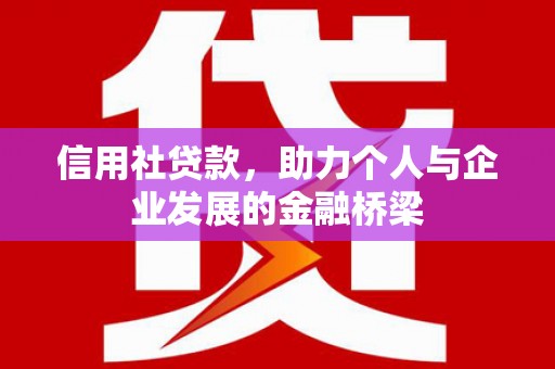 开平信用社贷款，助力个人与企业发展的金融桥梁