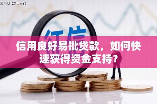 开平信用良好易批贷款，如何快速获得资金支持？