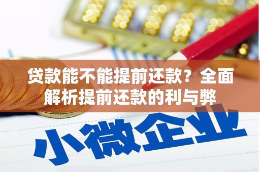 开平贷款能不能提前还款？全面解析提前还款的利与弊
