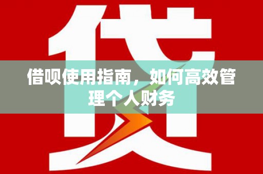 开平借呗使用指南，如何高效管理个人财务