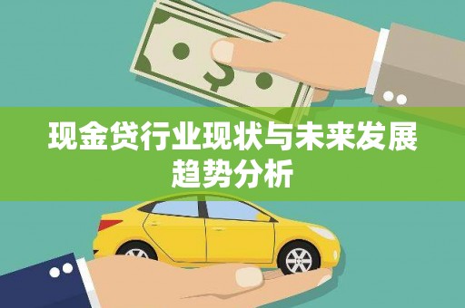 开平现金贷行业现状与未来发展趋势分析