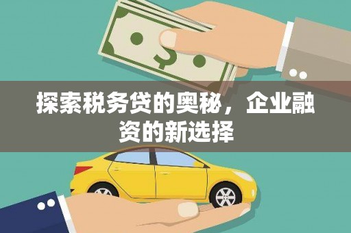 开平探索税务贷的奥秘，企业融资的新选择