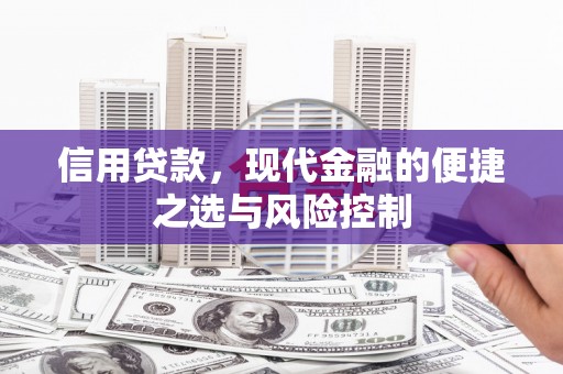 开平信用贷款，现代金融的便捷之选与风险控制
