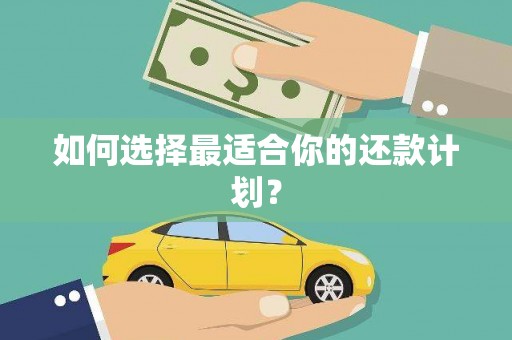 开平如何选择最适合你的还款计划？