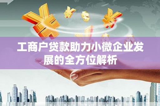 开平工商户贷款助力小微企业发展的全方位解析