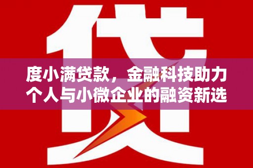 开平度小满贷款，金融科技助力个人与小微企业的融资新选择