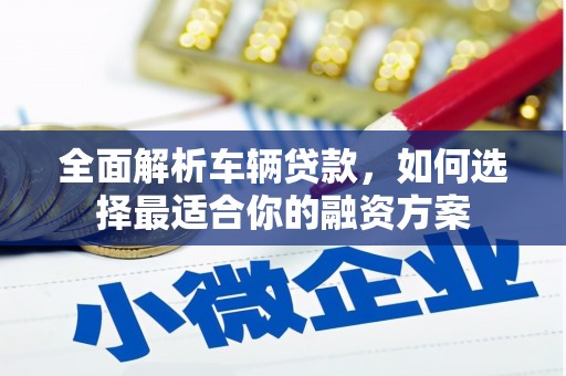 开平全面解析车辆贷款，如何选择最适合你的融资方案