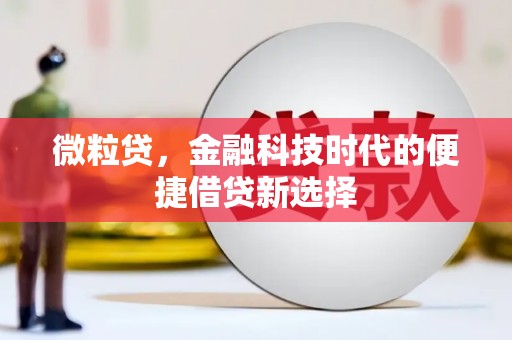 开平微粒贷，金融科技时代的便捷借贷新选择
