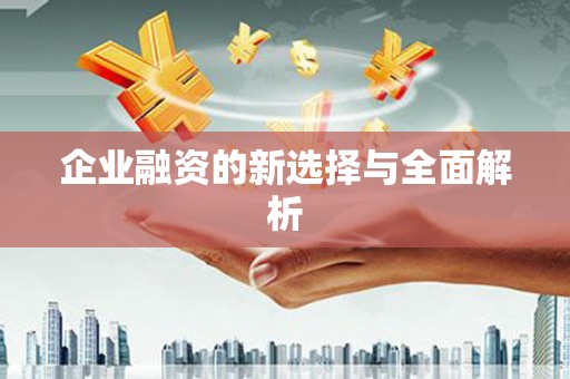 开平企业融资的新选择与全面解析