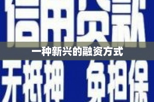 开平一种新兴的融资方式