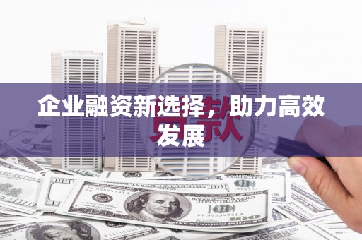 开平企业融资新选择，助力高效发展